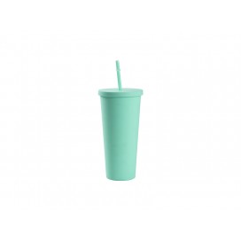 Sublimation 24OZ/700ml Double Wall Plastic Tumbler with Straw & Lid (Light Green, Paint)(10/pack)